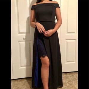 Black Chiffon Lace Dress